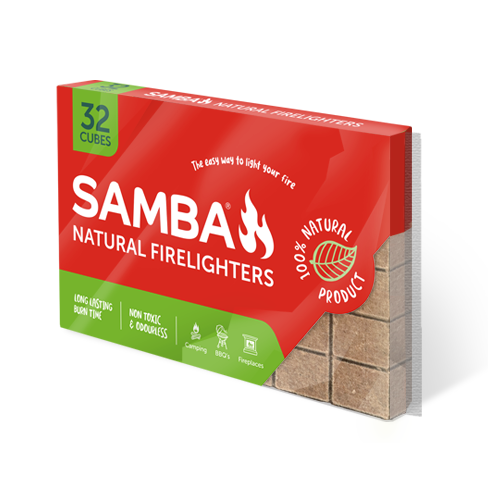 3 Packs Of 100 X Natural Firelighters Samba 100% Natural Non Toxic Quick & Easy 
